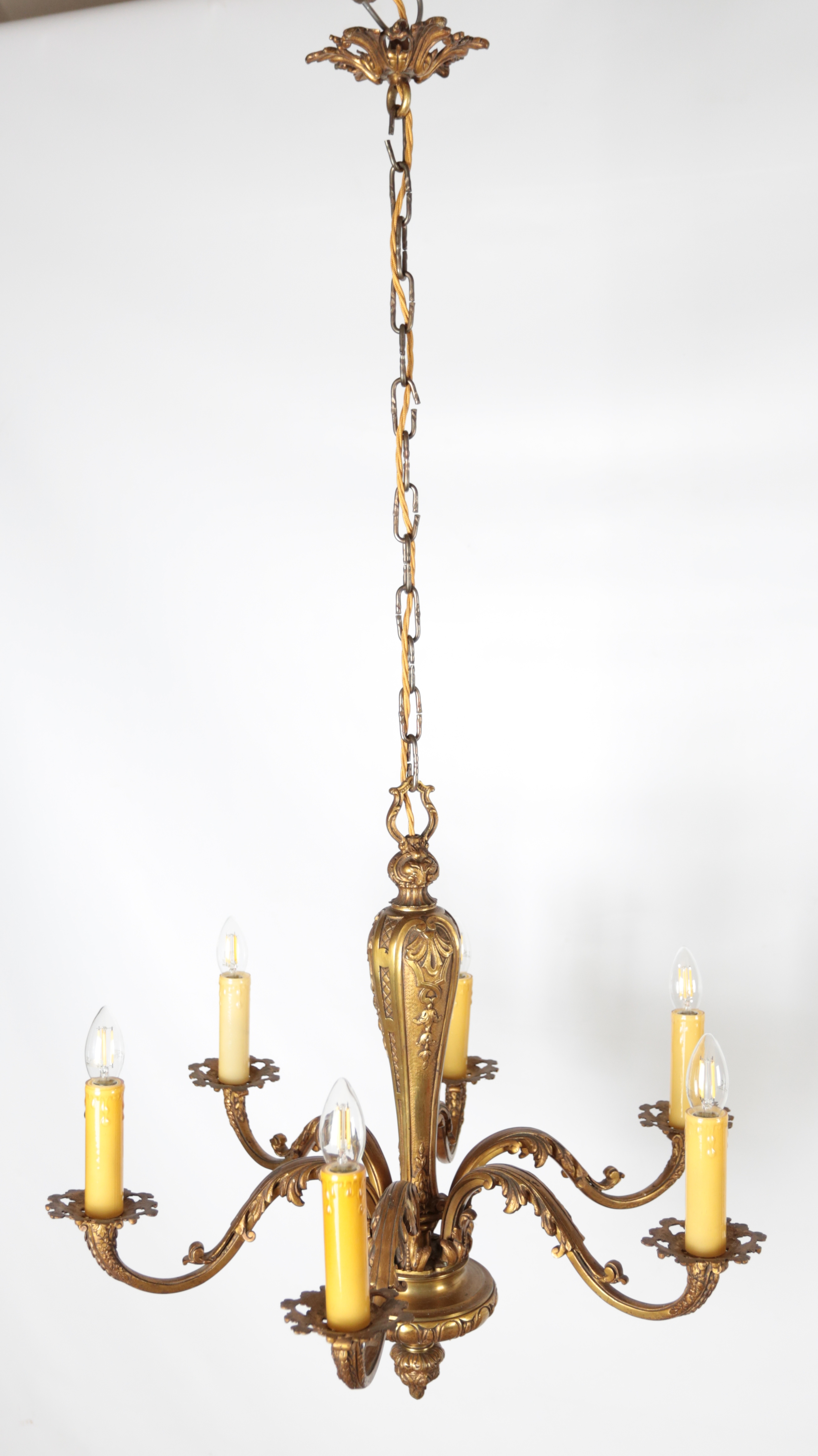 Párové starožitné lustry Mazarin, bronzové