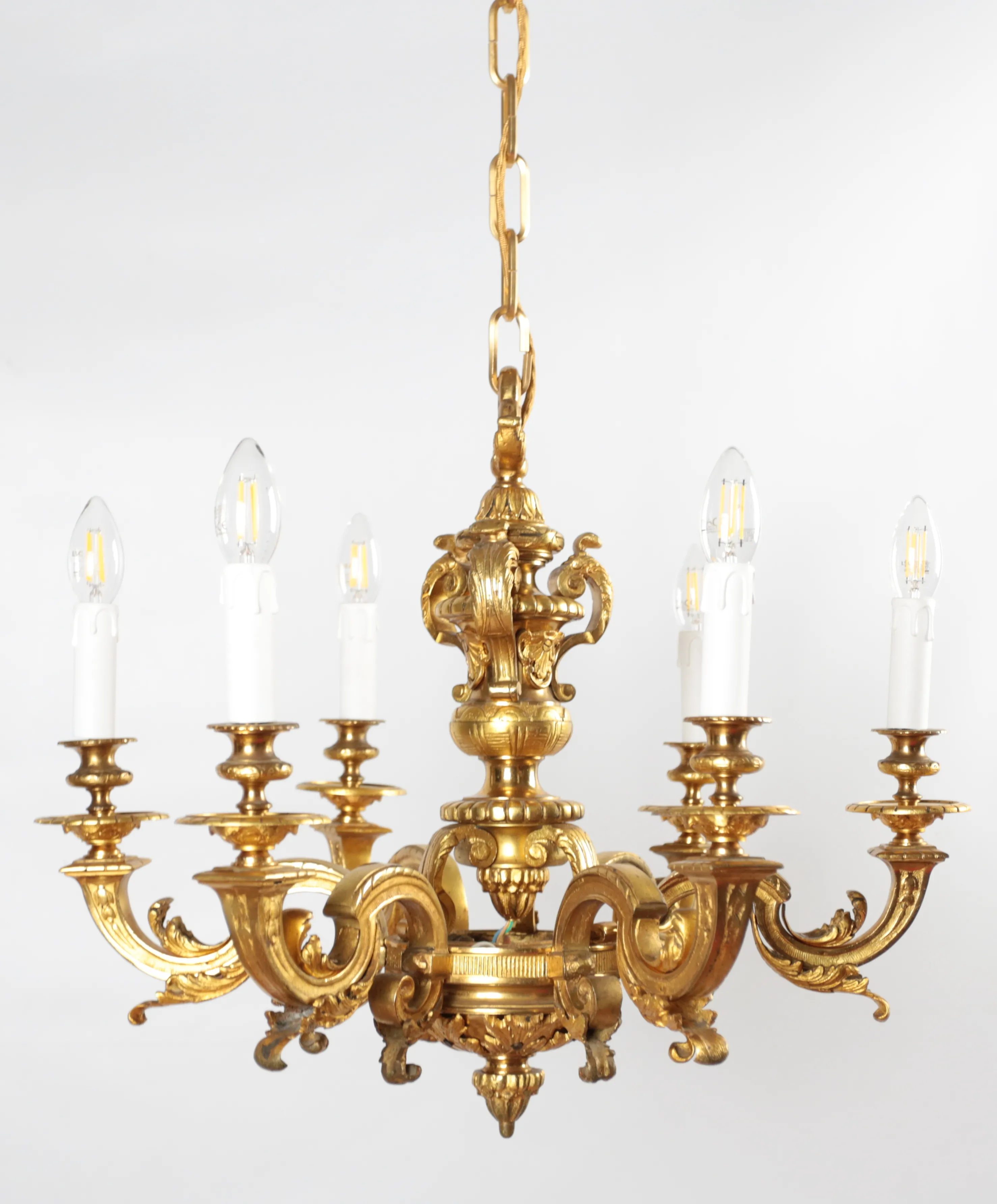 Starožitný lustr zlacený bronz Mazarin
