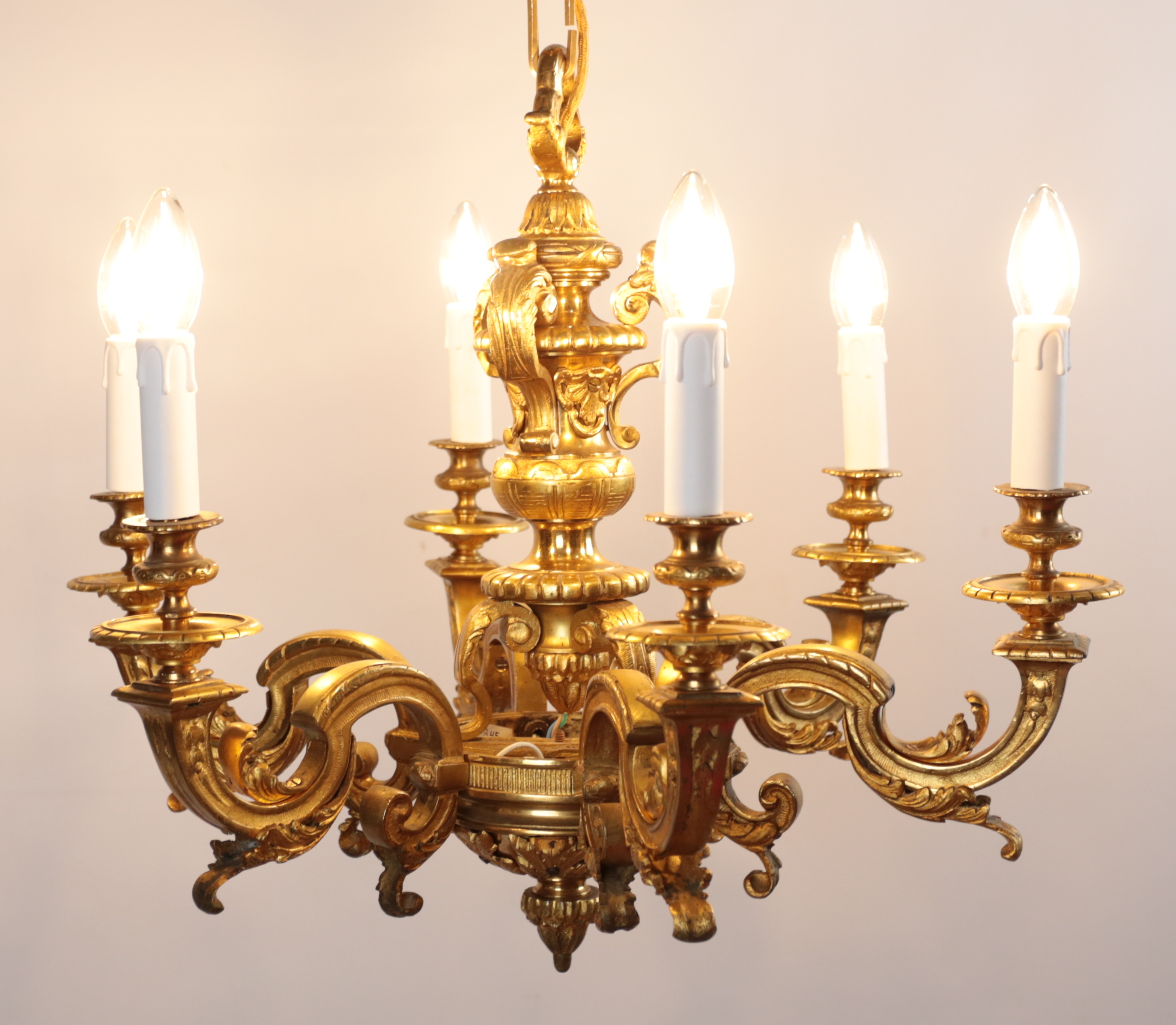 Starožitný lustr zlacený bronz Mazarin - 2