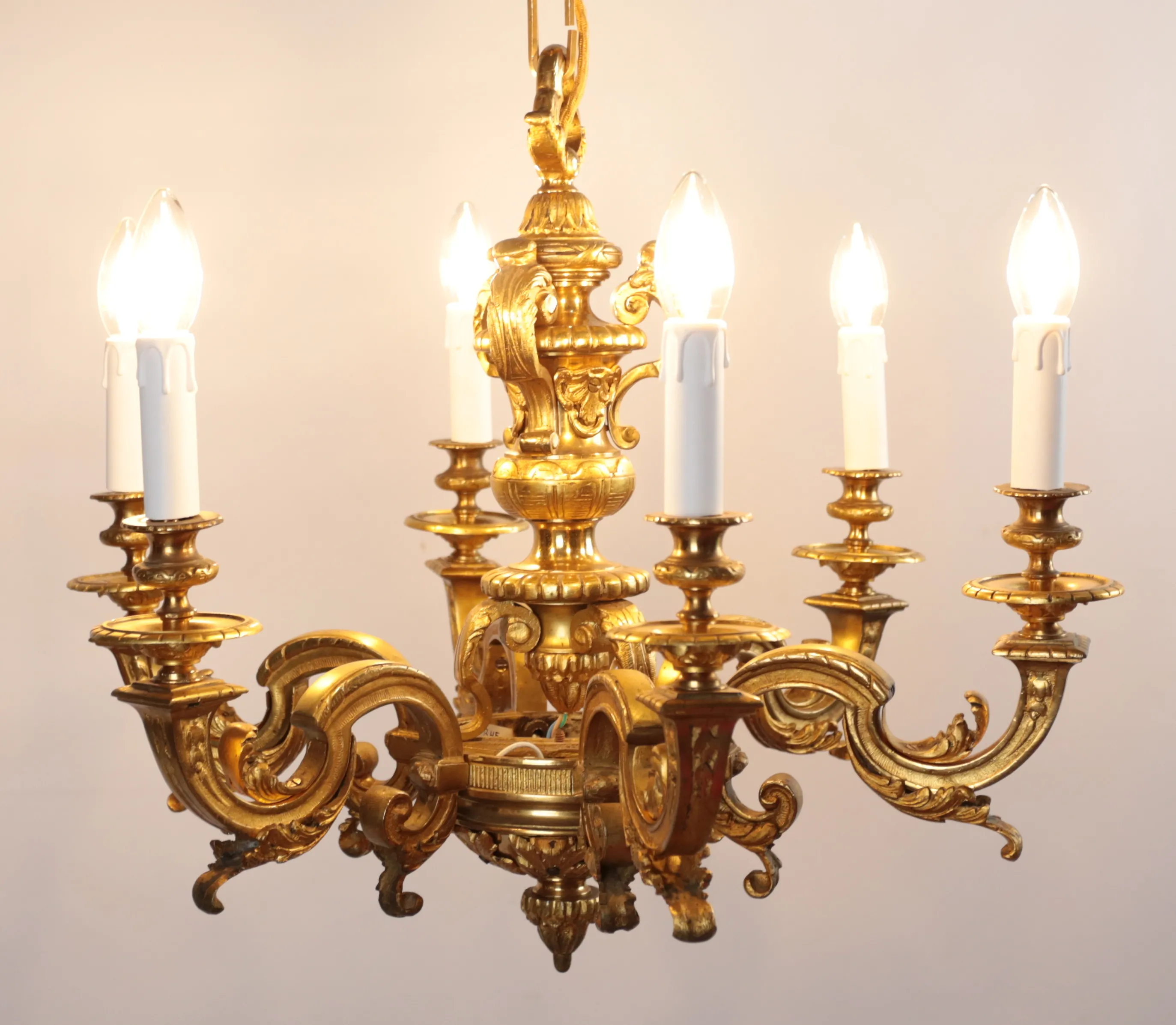 Starožitný lustr zlacený bronz Mazarin - 2