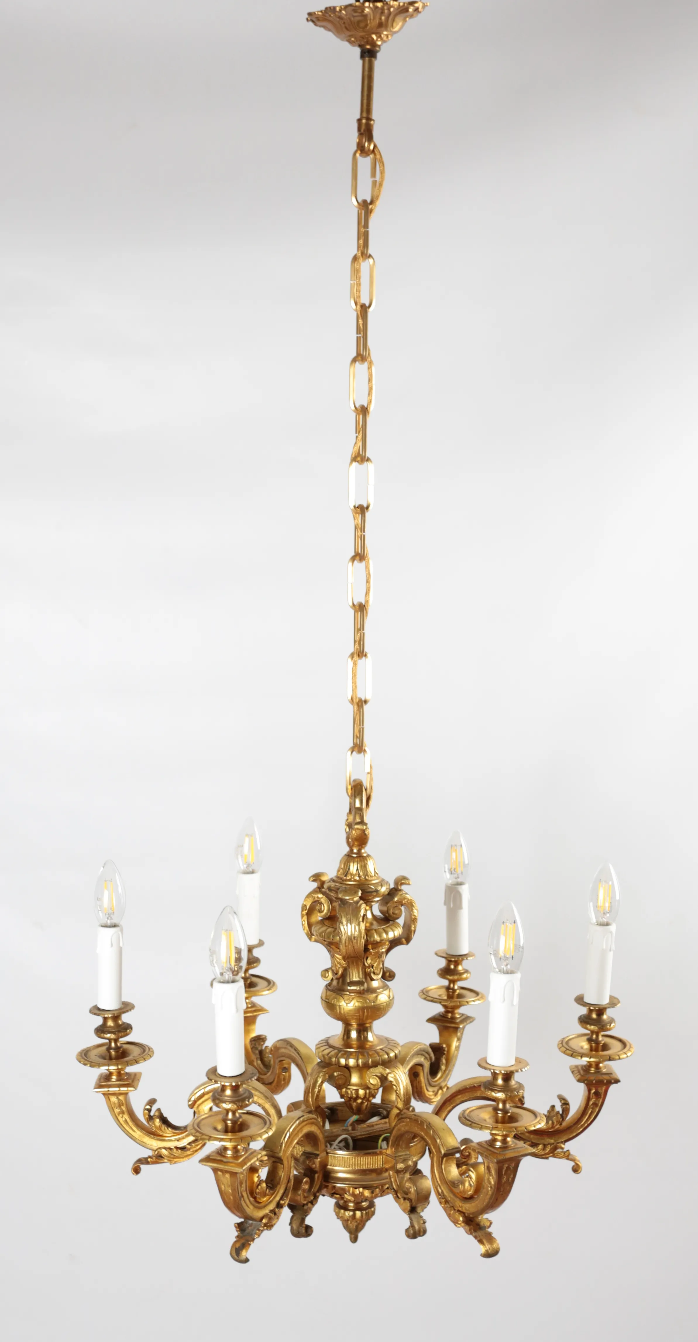Starožitný lustr zlacený bronz Mazarin - 3