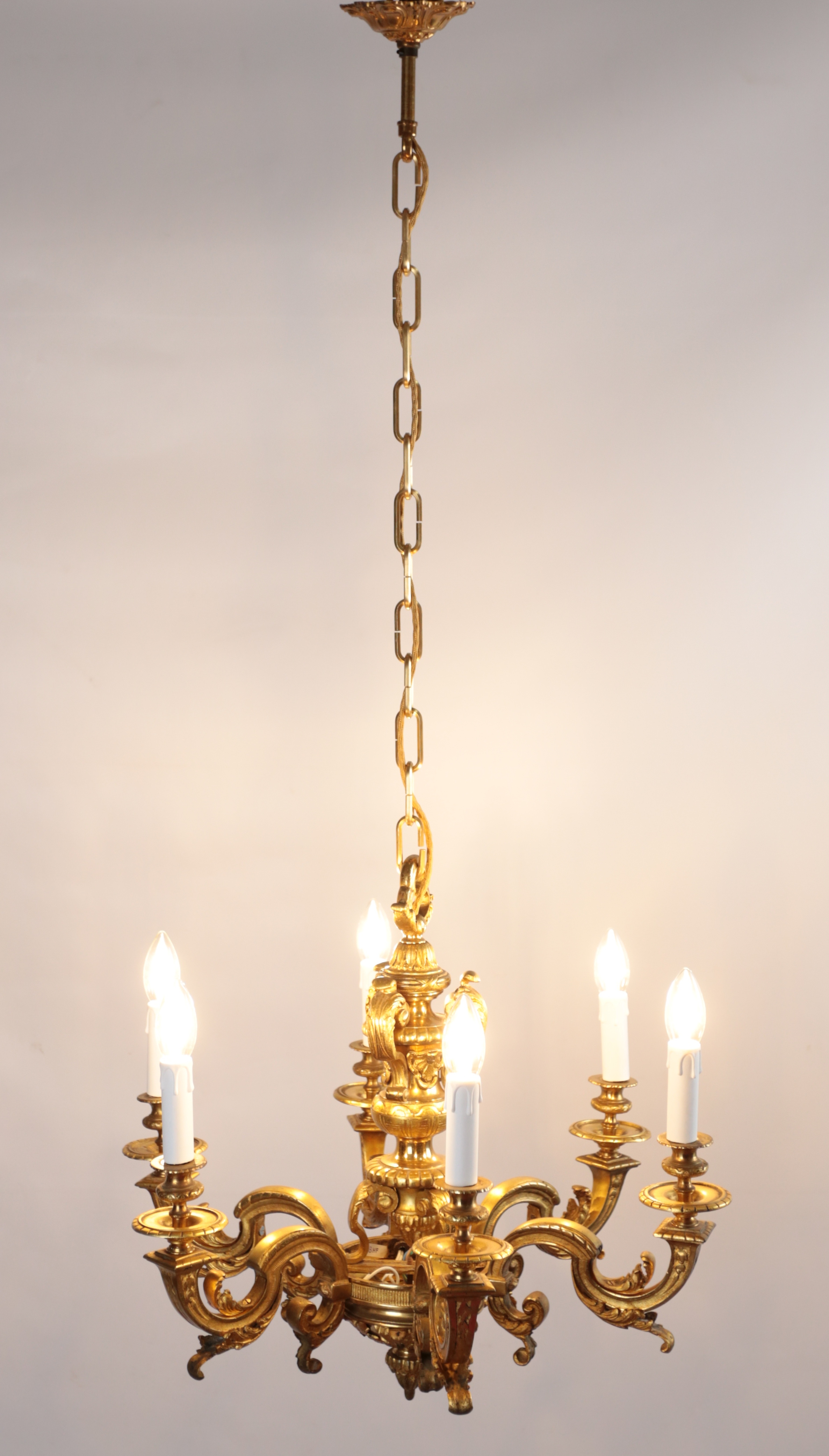 Starožitný lustr zlacený bronz Mazarin - 4