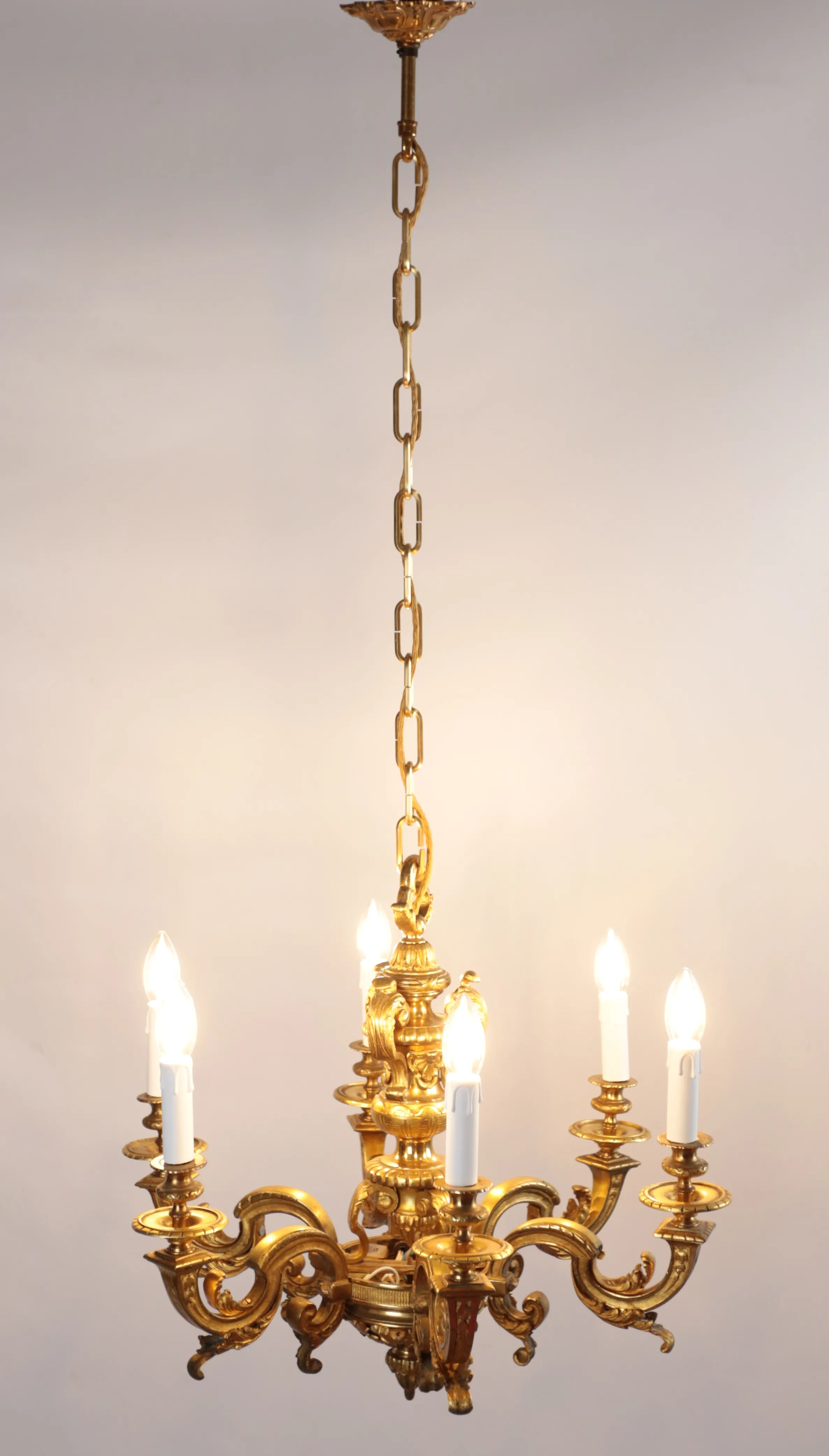 Starožitný lustr zlacený bronz Mazarin - 4