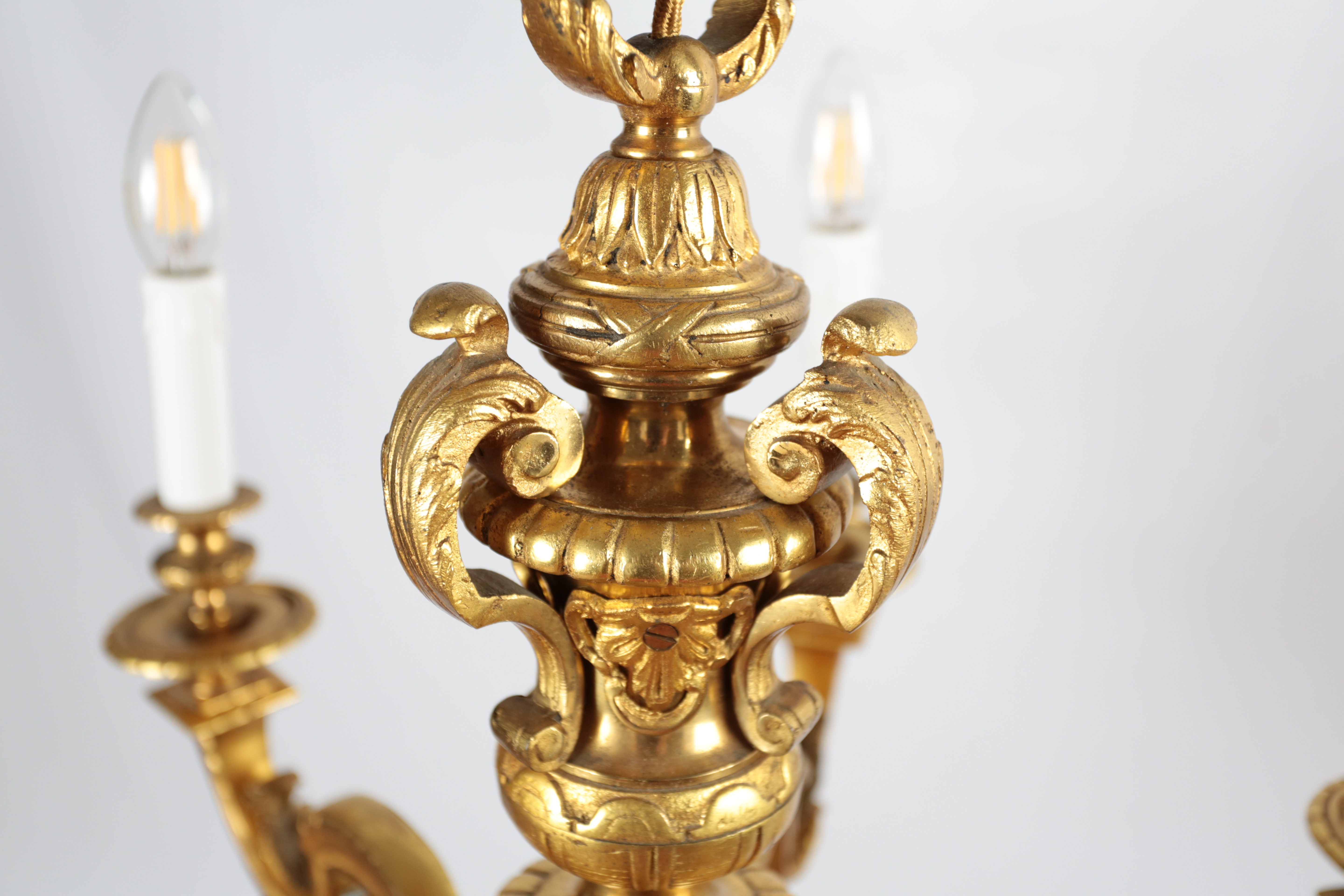 Starožitný lustr zlacený bronz Mazarin - 5