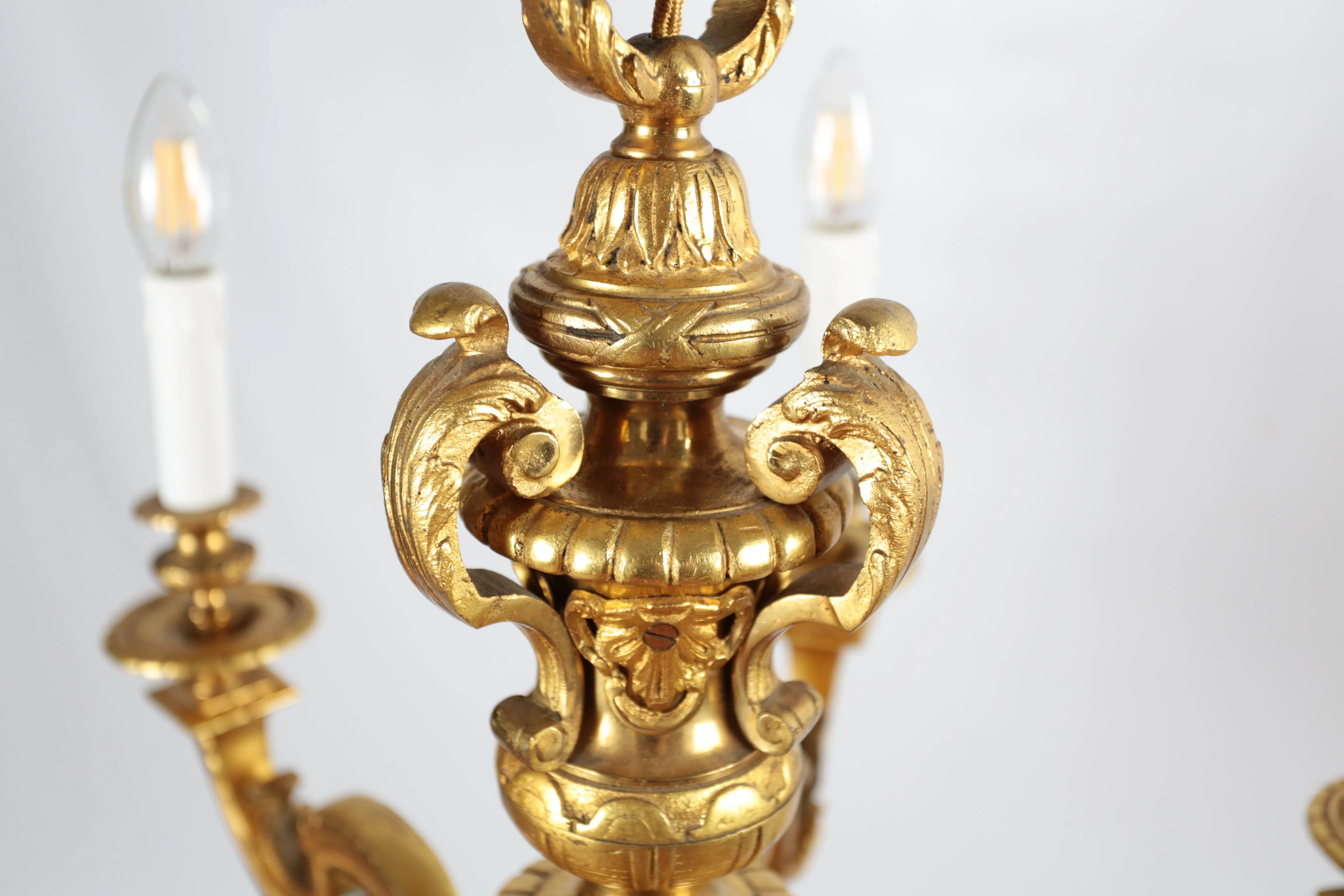 Starožitný lustr zlacený bronz Mazarin - 5