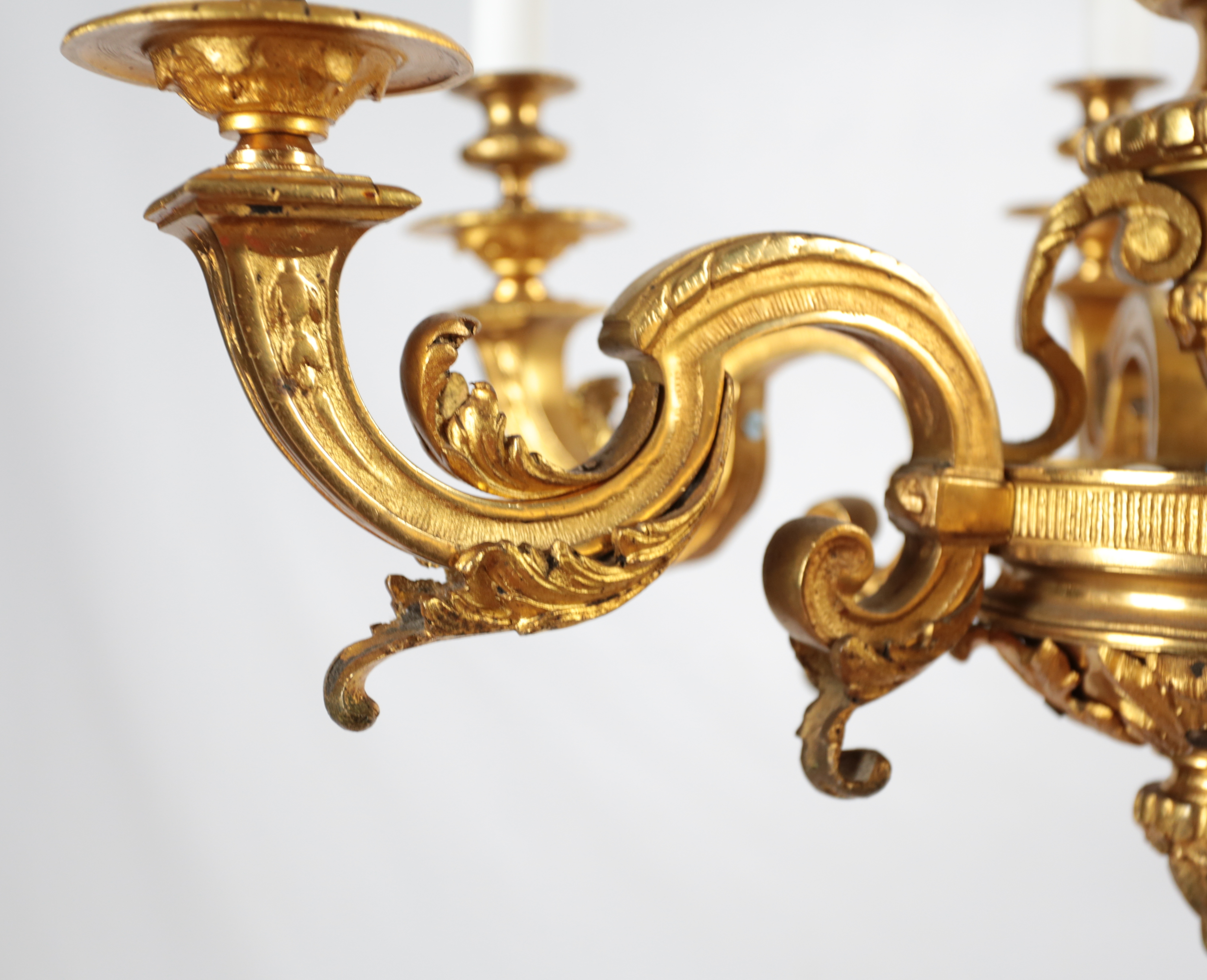 Starožitný lustr zlacený bronz Mazarin - 6