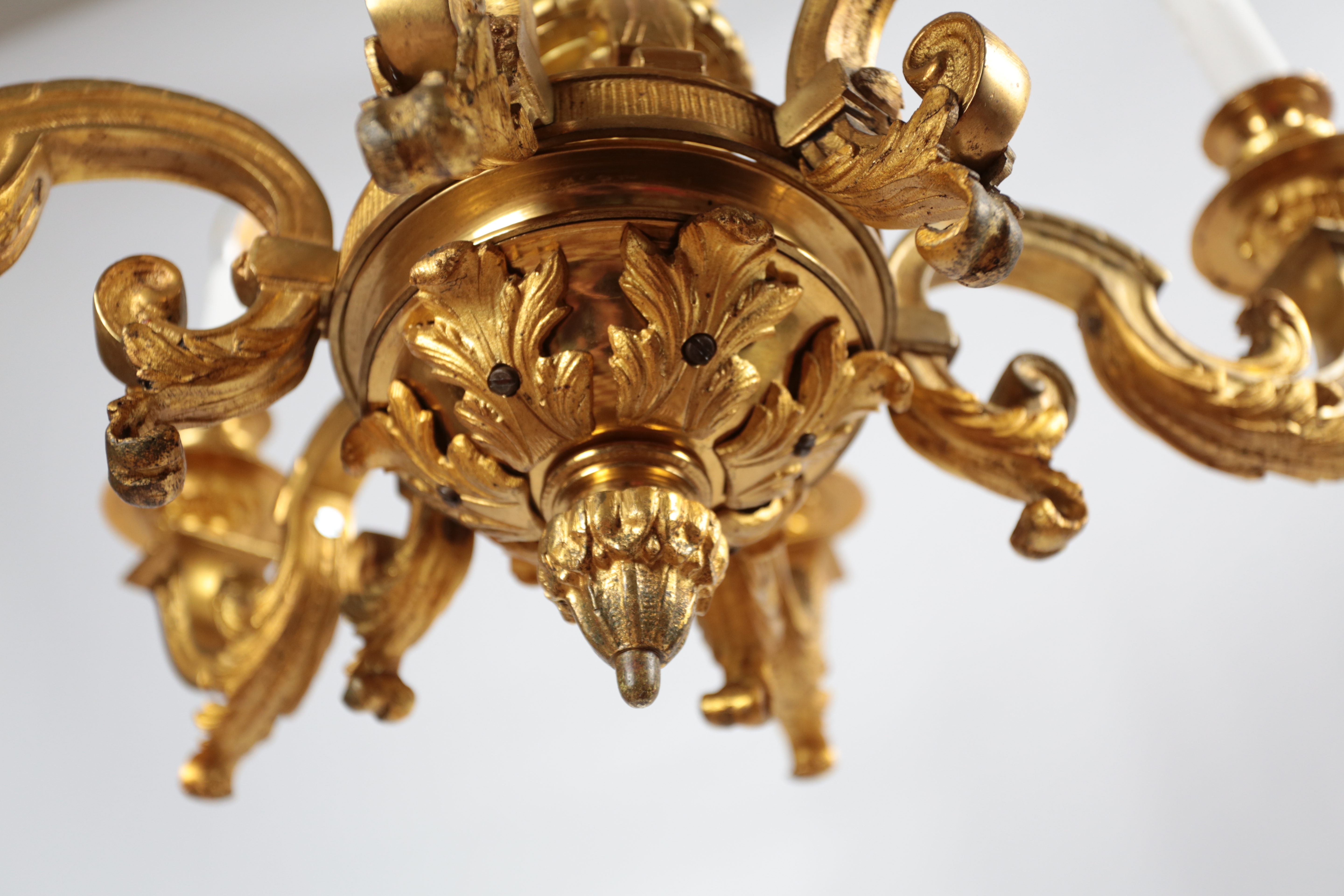 Starožitný lustr zlacený bronz Mazarin - 7