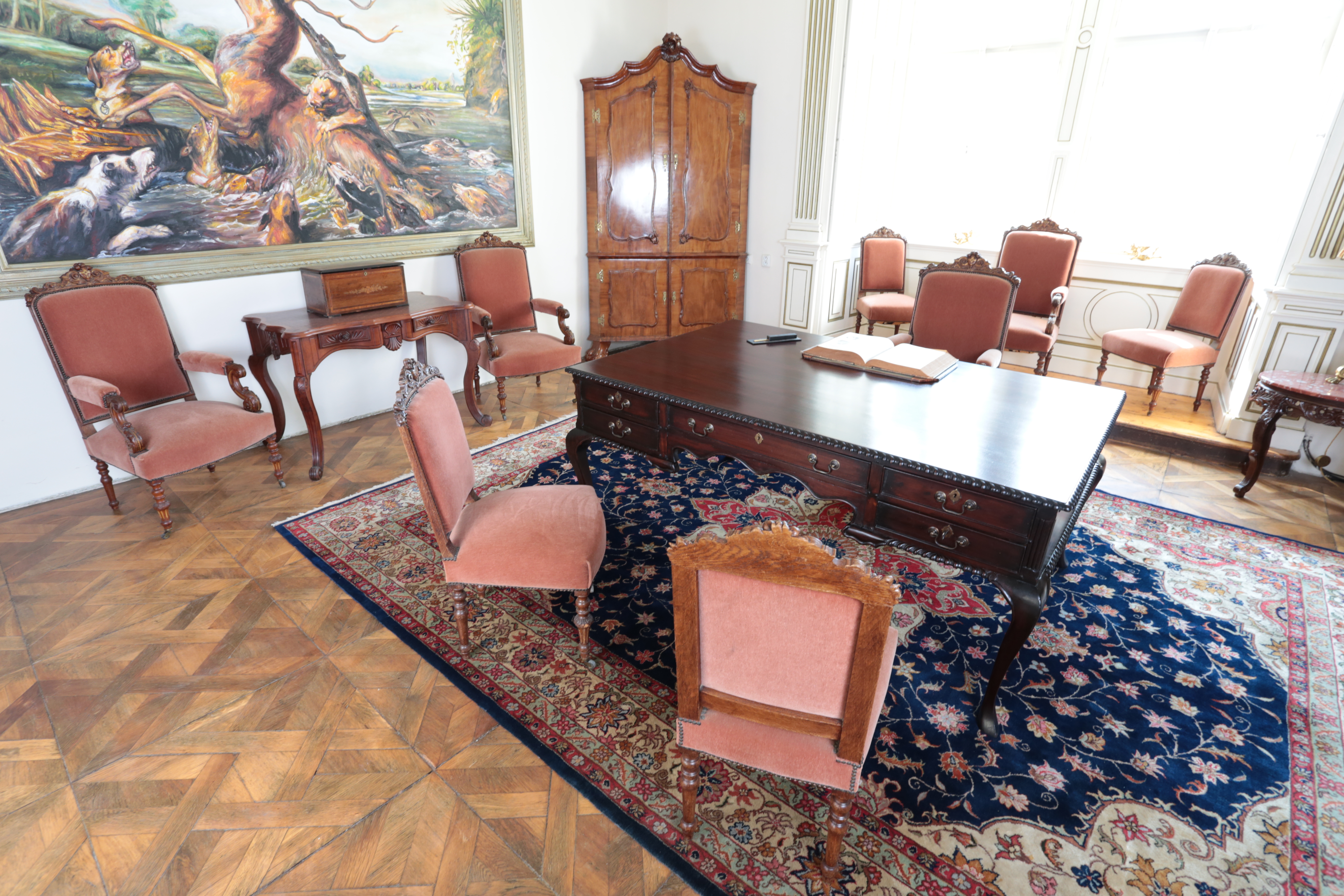 Velký starožitný psací stůl zrestaurovaný - 8