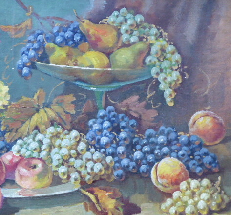 Tomič- Zátiší s hroznovým vínem, ovocem a karafiáty - 4