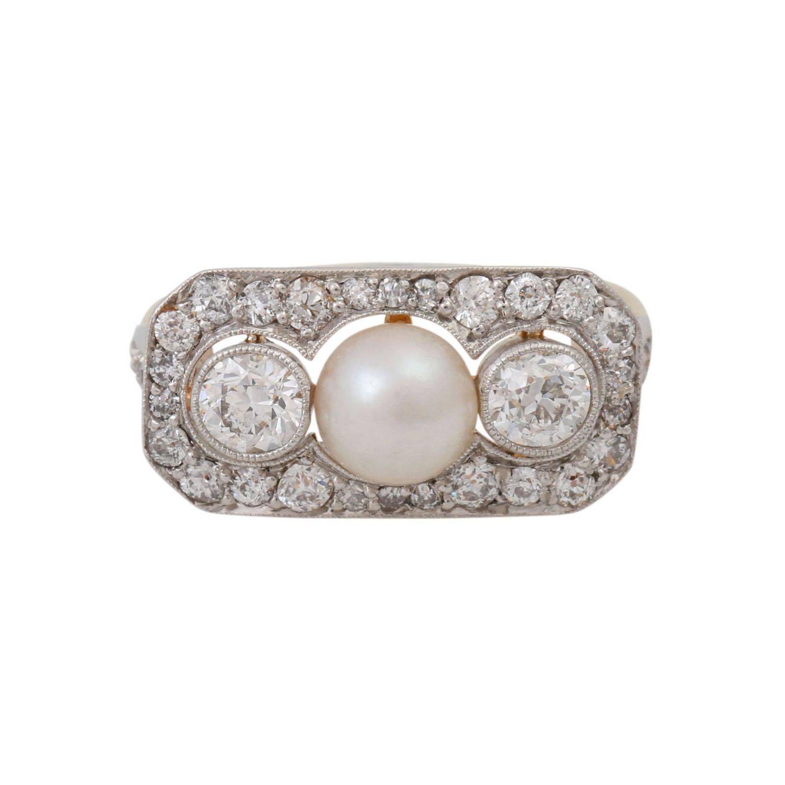 Briliantový prsten s perlou - 1