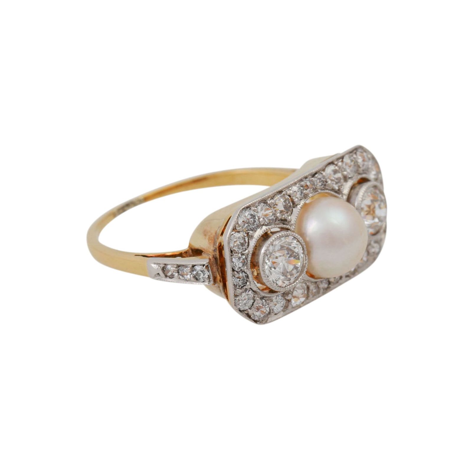 Briliantový prsten s perlou - 2