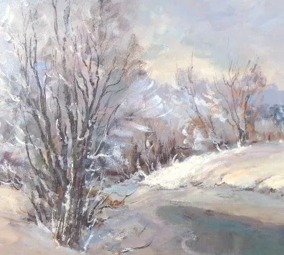Karel Balíček- Zimní krajina s červánky - 3