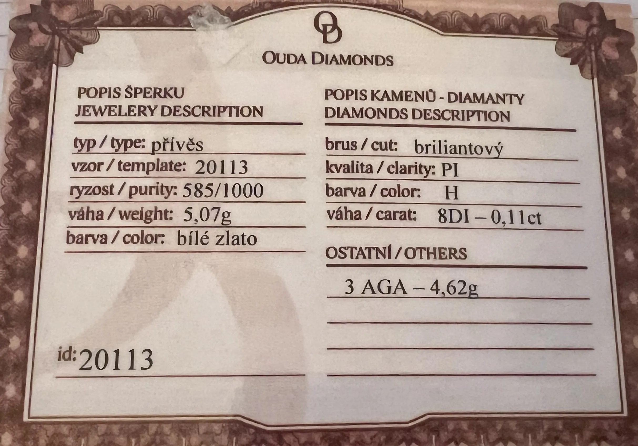 Art déco náhrdelník s onyxem chryzoprasy a brilianty + certifikát - 5