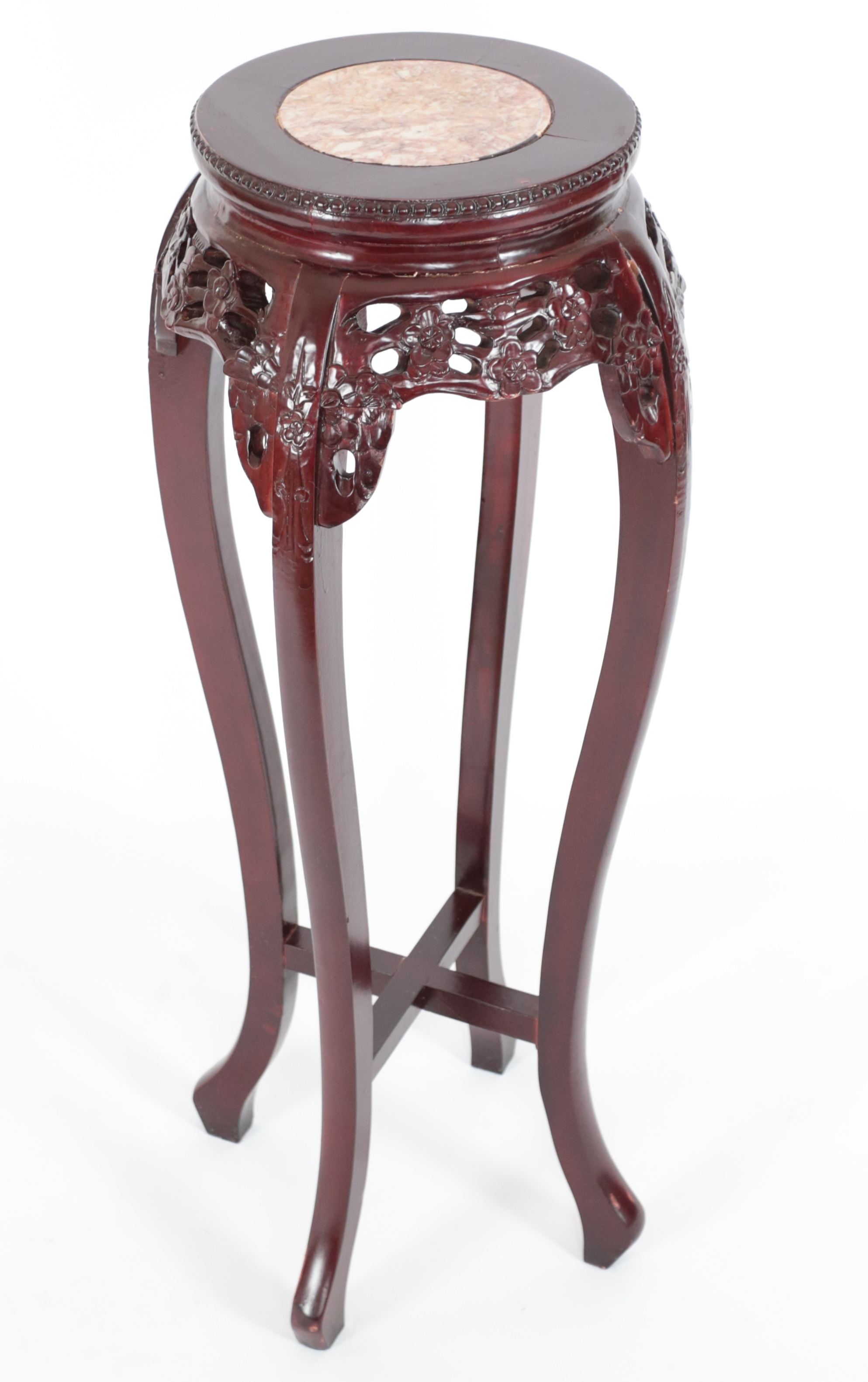 Vysoký čínský stolek z růžového dřeva s mramorem