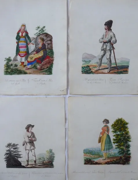 Costumes de la Monarchie Autrichiene – 8 listů - 2