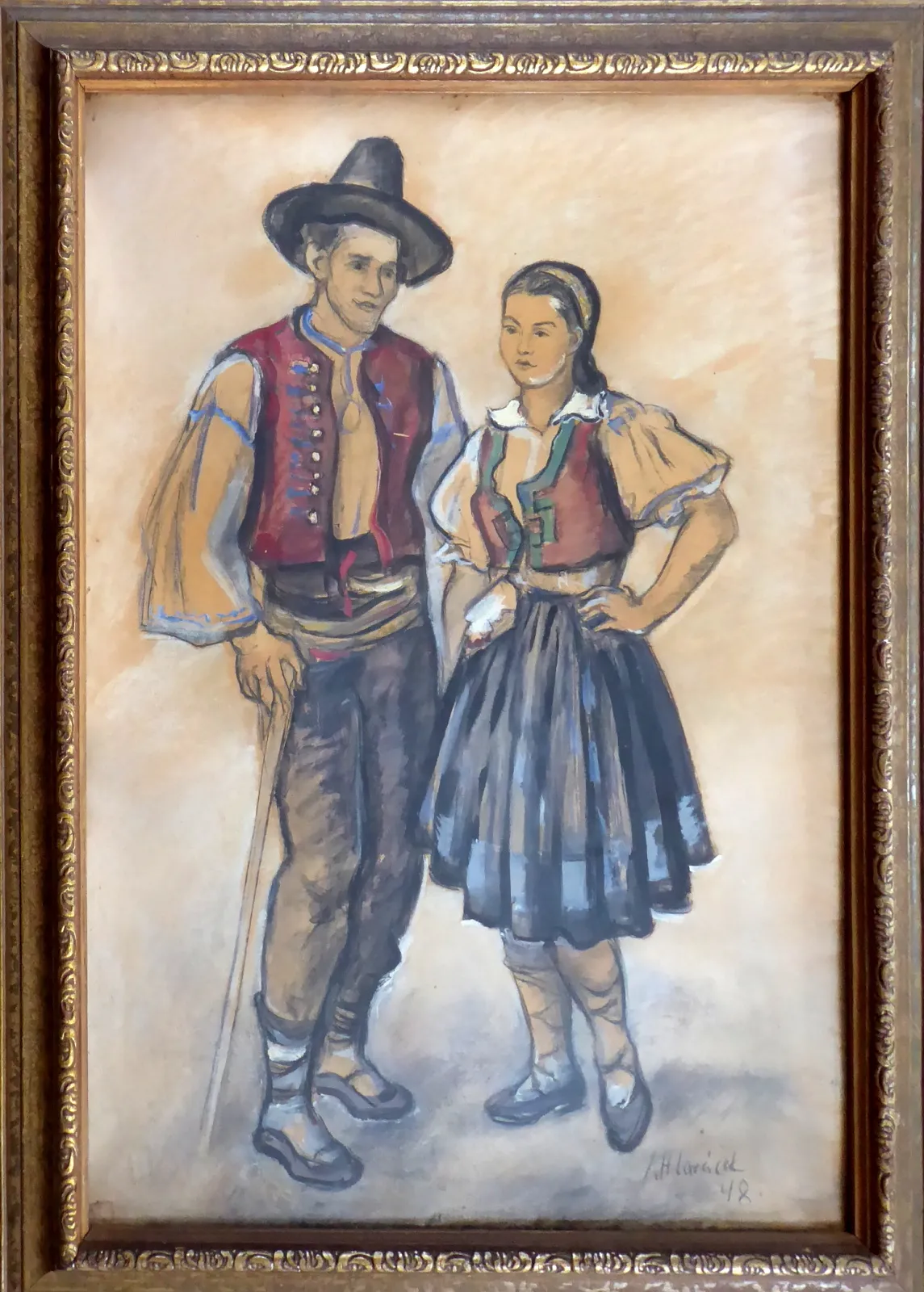 Hlaváček Josef – Mladý pár v kroji