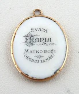 Madonka ve zlatém rámečku s českým nápisem - 2