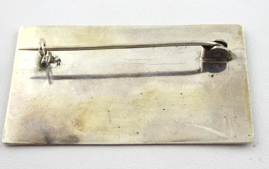 Stříbrná brož – destička s gravírovaním - 3