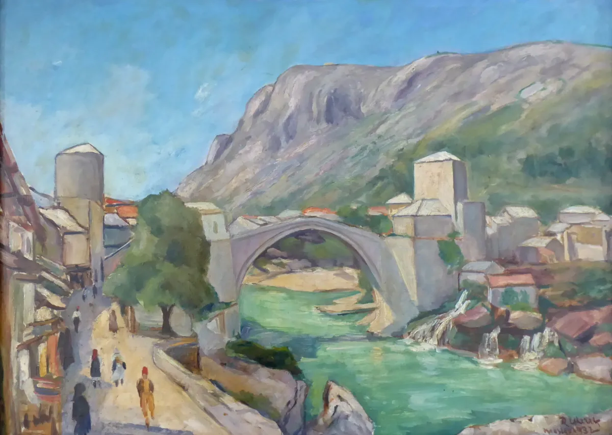 Richard Uherek – Pohled na Mostar s mostem - 2