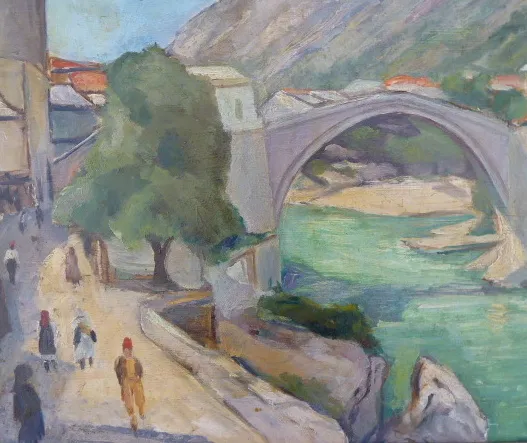 Richard Uherek – Pohled na Mostar s mostem - 3