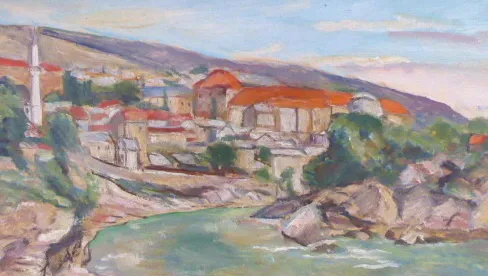 Richard Uherek – Pohled na Mostar s minaretem - 3