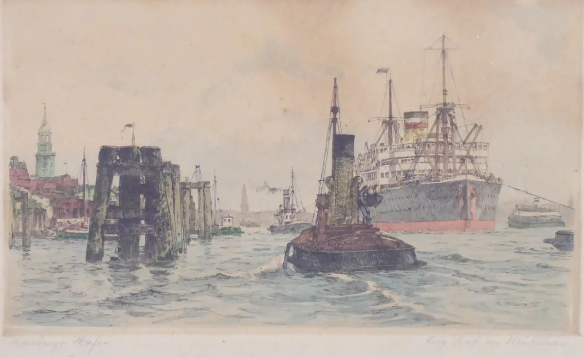 Adolf Mühlhan (1886-1956) – Přístav Hamburk - 2