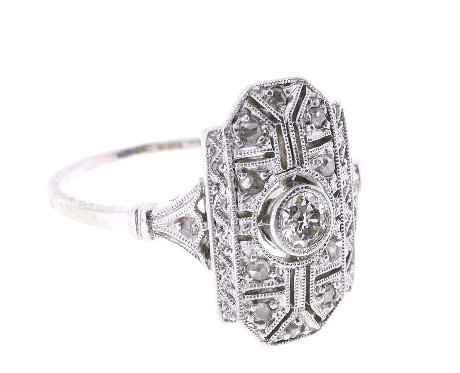 ART DECO PRSTEN – ZLATO, 18 CT