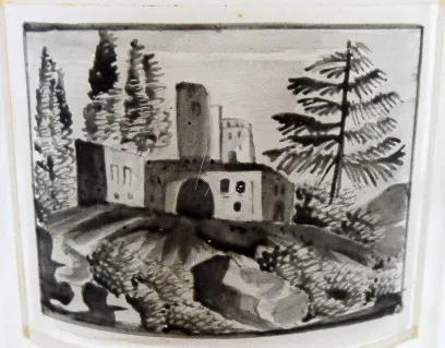 Velká sklenice s malbou hradu - 2