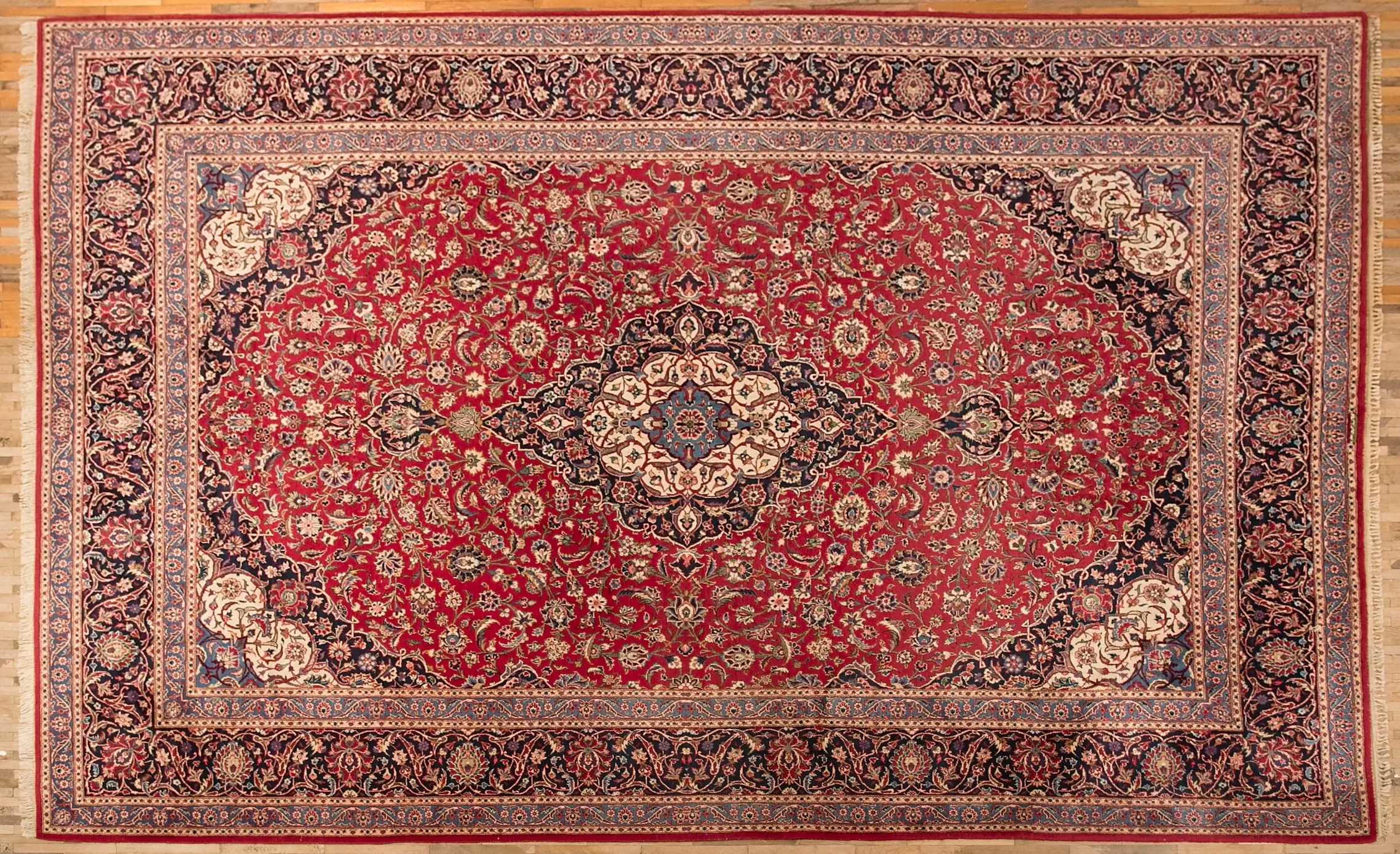 Velký perský koberec Kashan, signovaný 451 x 325 cm - 1