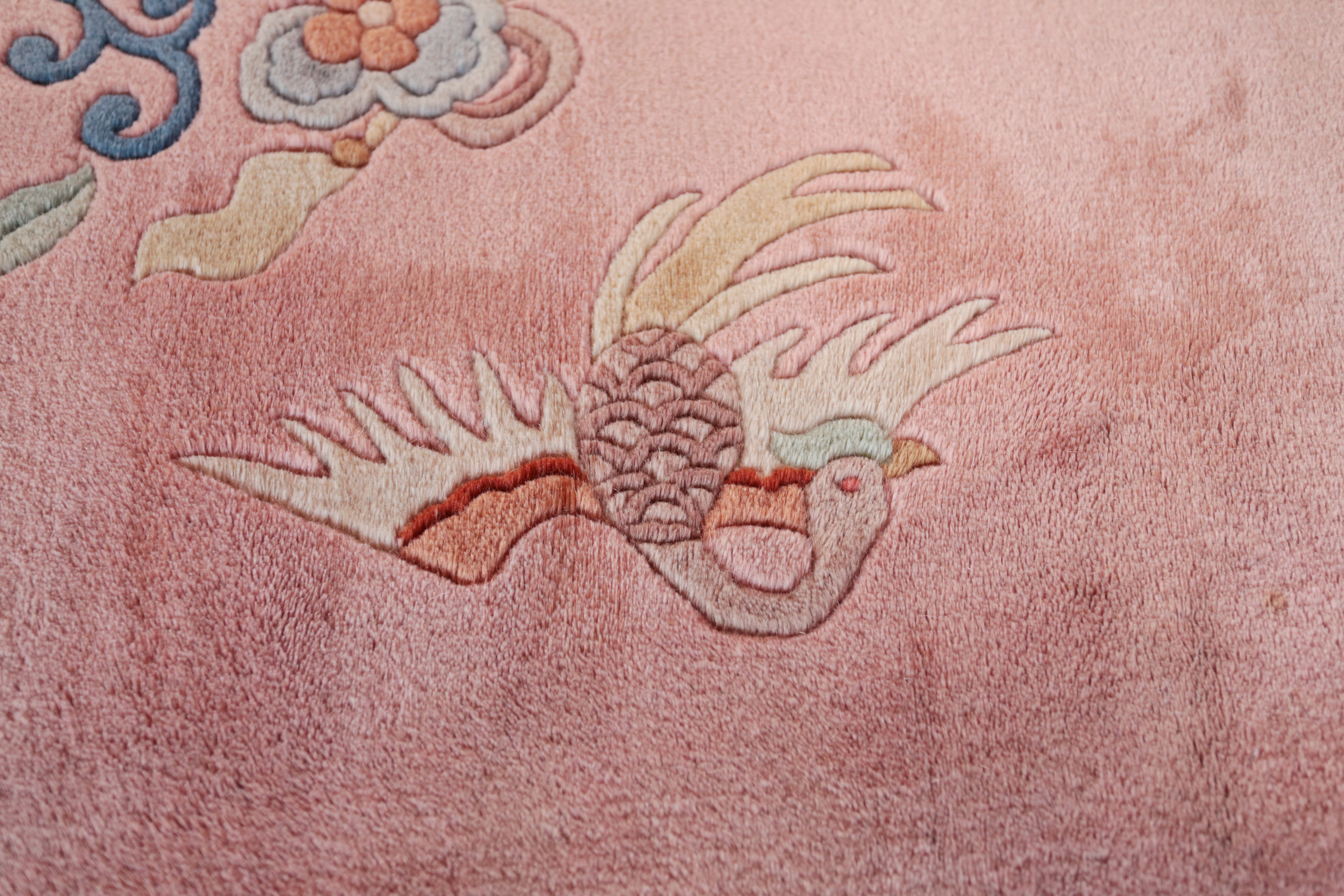 Čínský růžový koberec vlněný 352 x 244 cm - 10