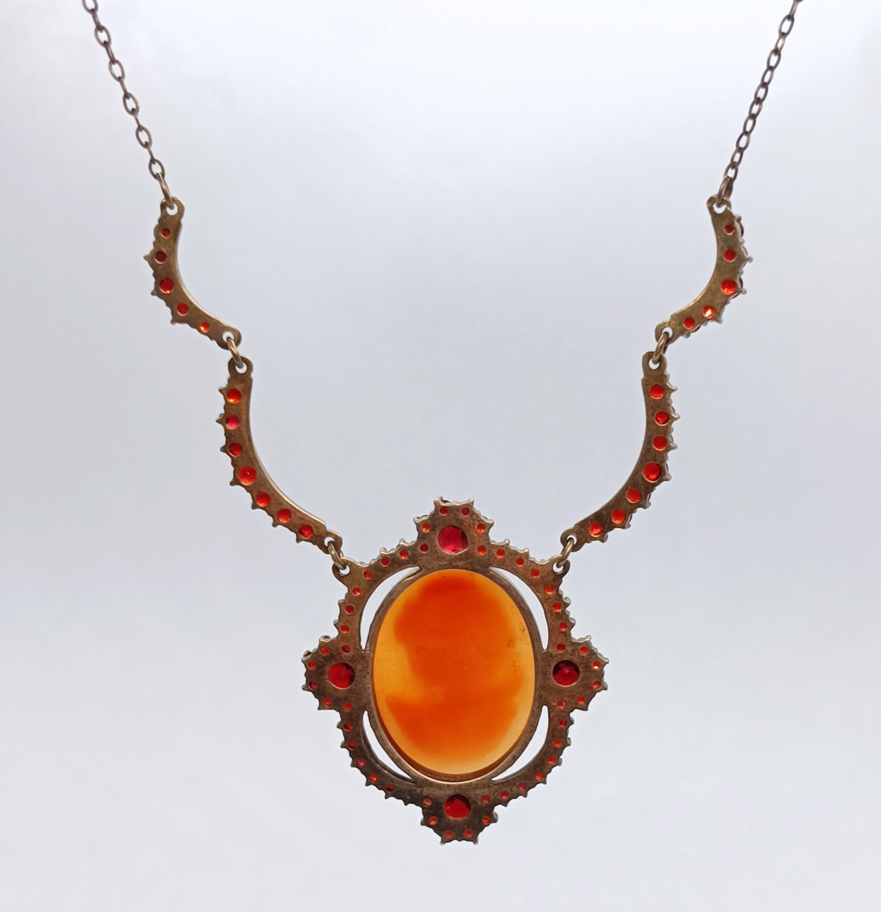Granátový náhrdelník s kamejí - 3