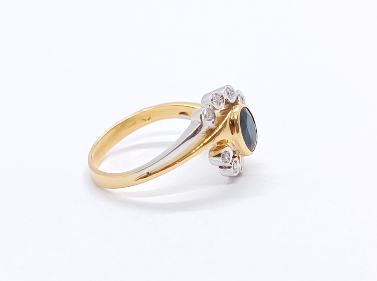 Zlatý prsten se safírem - 8