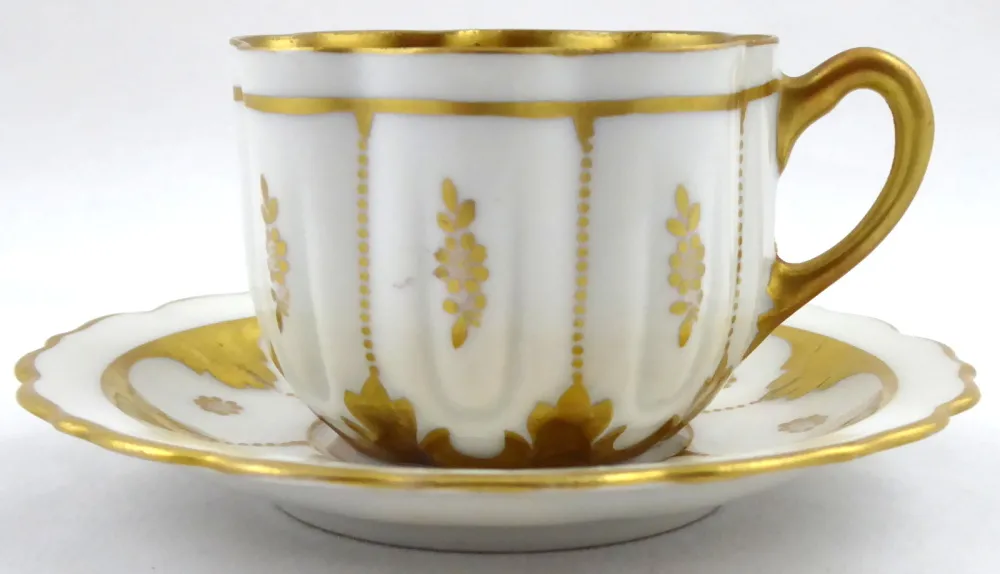 Bílý a zlacený moka šálek – Edelstein, Küps - 2