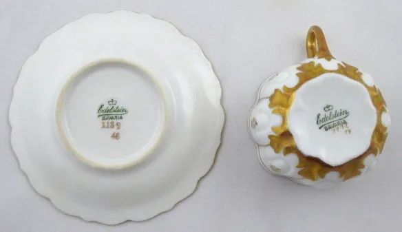 Bílý a zlacený moka šálek – Edelstein, Küps - 5