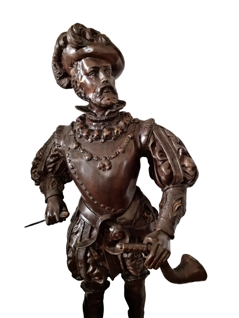 BRONZOVÁ SOCHA TRUBADÚRA, AUTOR E. PICAULT - 2