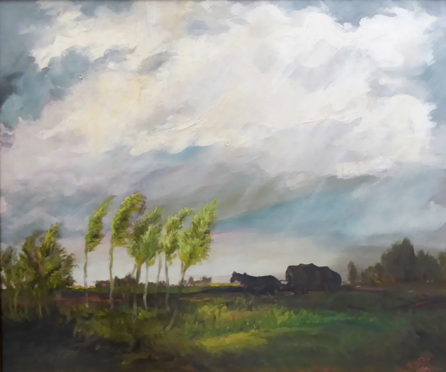 Viktor Rolín – Krajina před bouří s povozem - 2