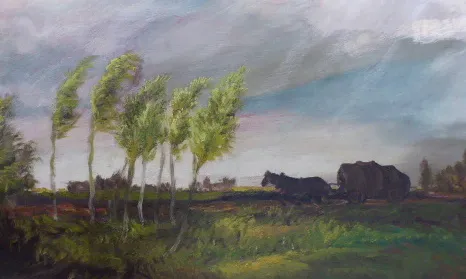 Viktor Rolín – Krajina před bouří s povozem - 4