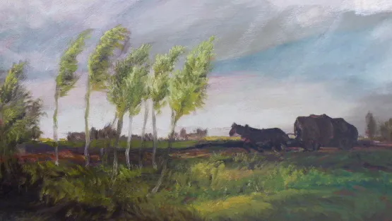 Viktor Rolín – Krajina před bouří s povozem - 5