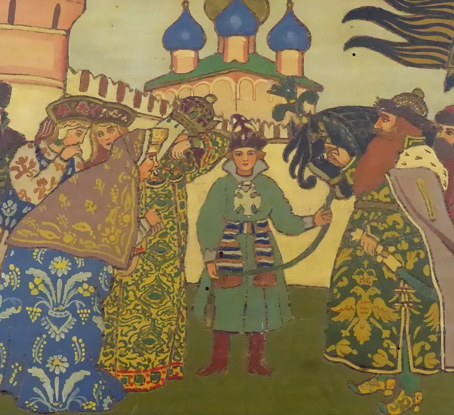 Malovaný podnos s figurálním výjevem - 2