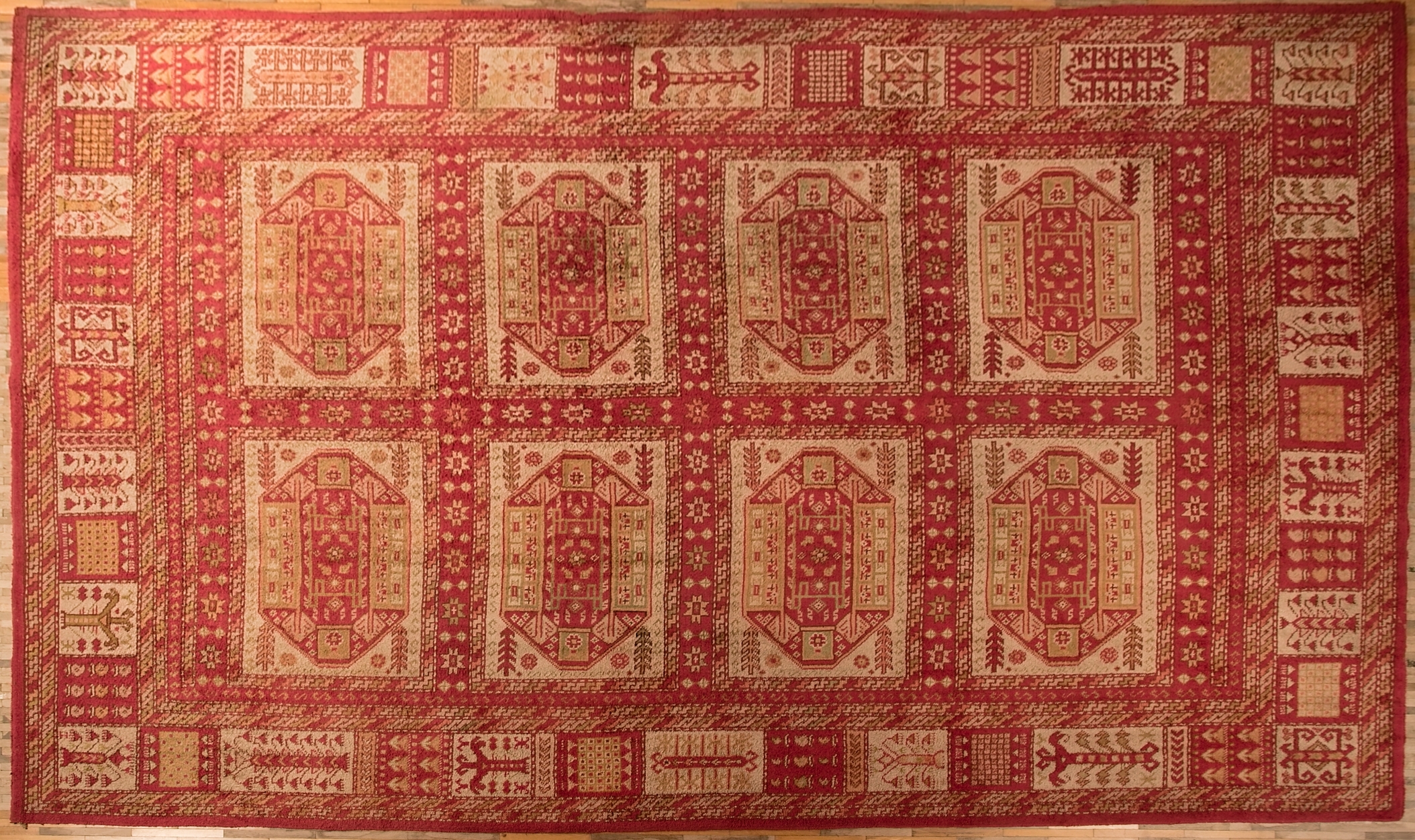 Starožitný palácový turecký koberec Ushak 555 x 375 cm