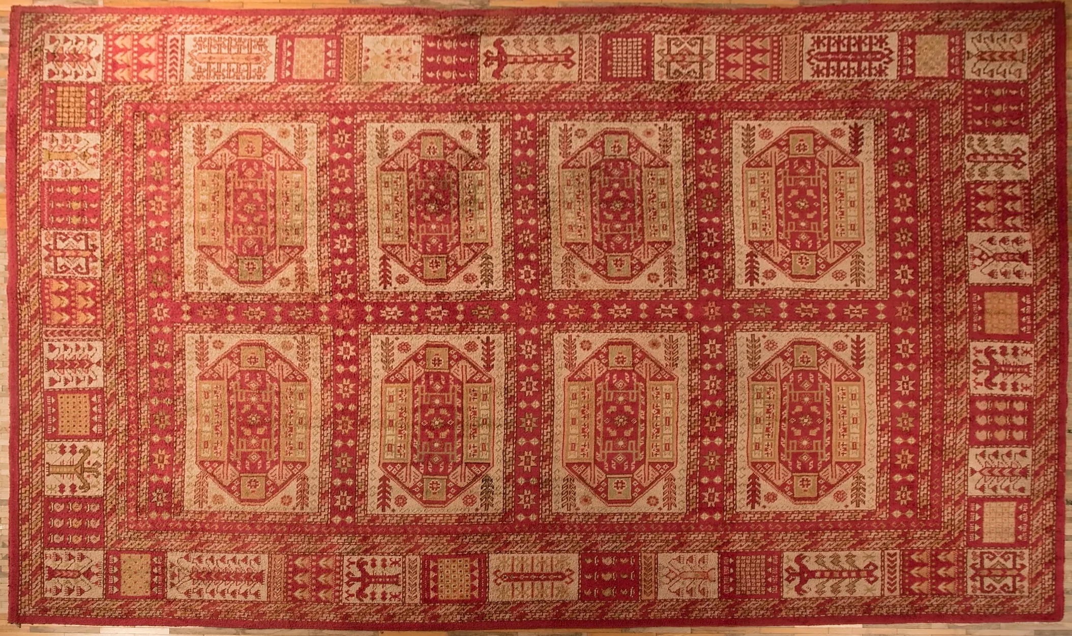 Starožitný palácový turecký koberec Ushak 555 x 375 cm - 1
