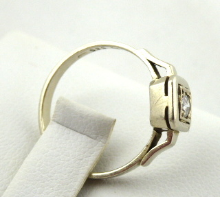 Prsten z bílého zlata s přírodním diamantem - 4