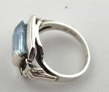 Art deco stříbrný prsten – Heinrich König, Jablonec - 7