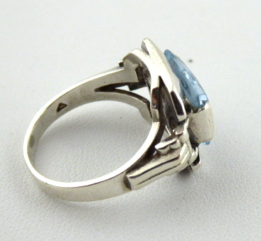 Art deco stříbrný prsten – Heinrich König, Jablonec - 8
