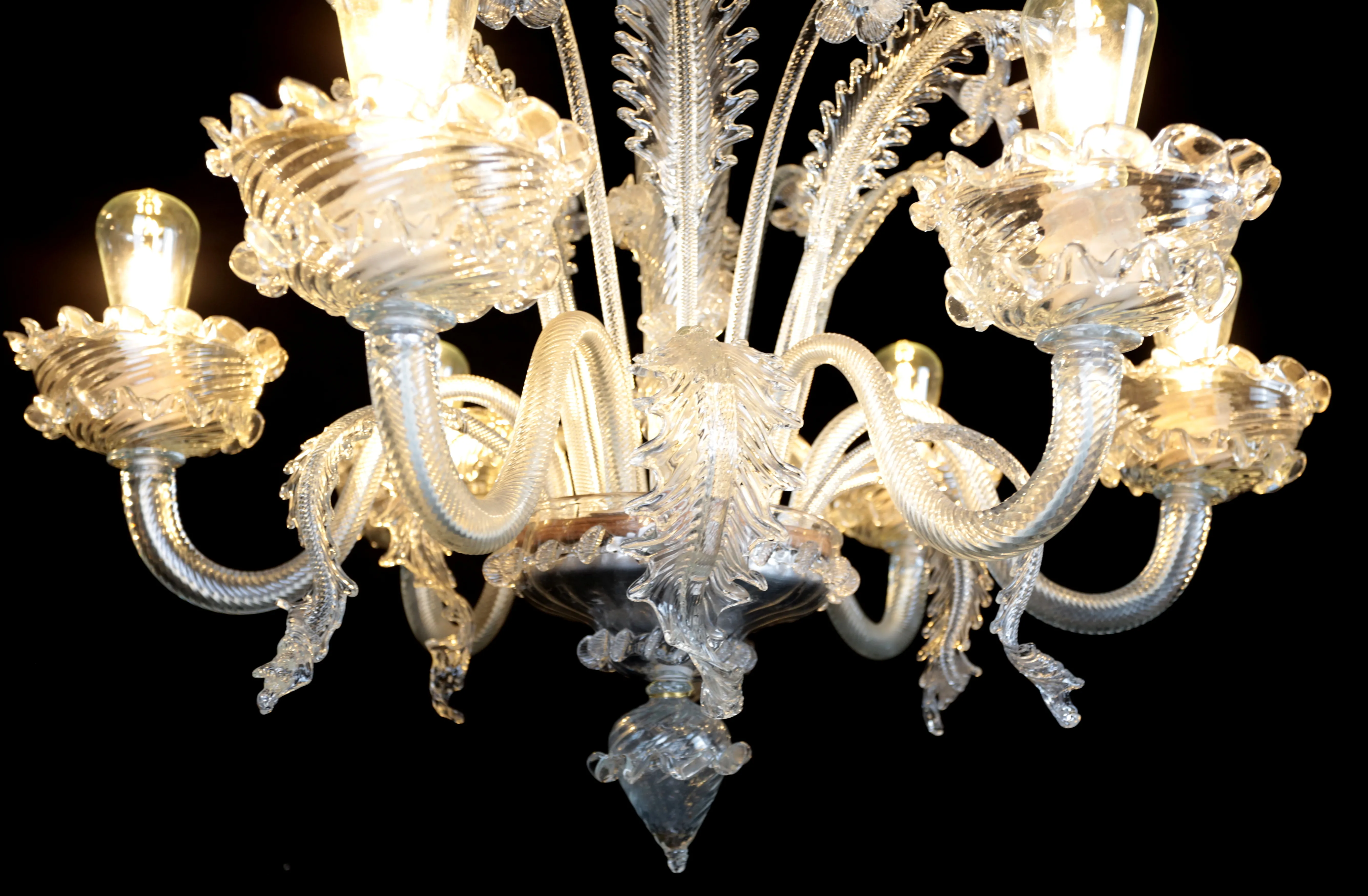 Šestiramenný benátský lustr Murano, zrestaurovaný - 10