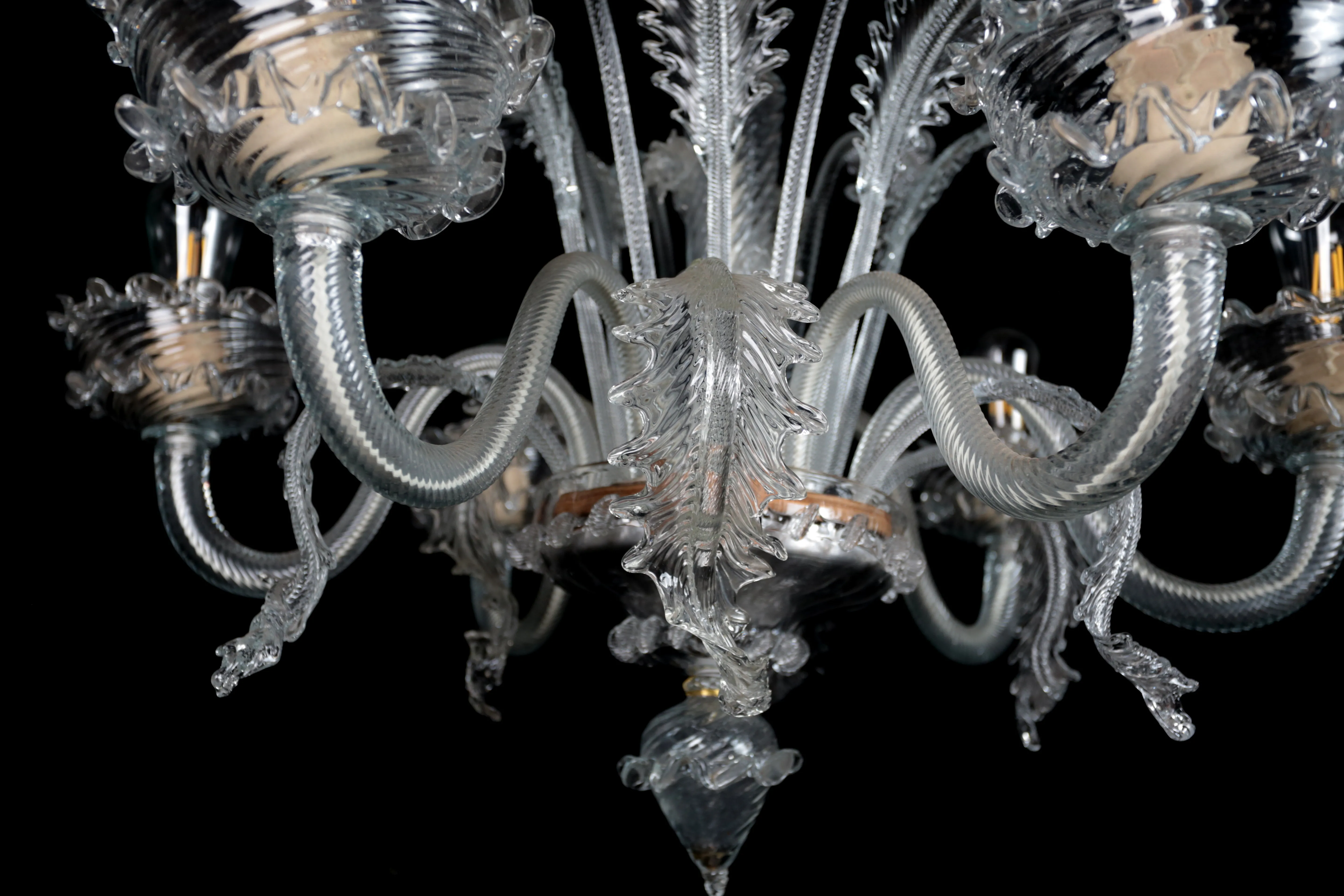 Šestiramenný benátský lustr Murano, zrestaurovaný - 11