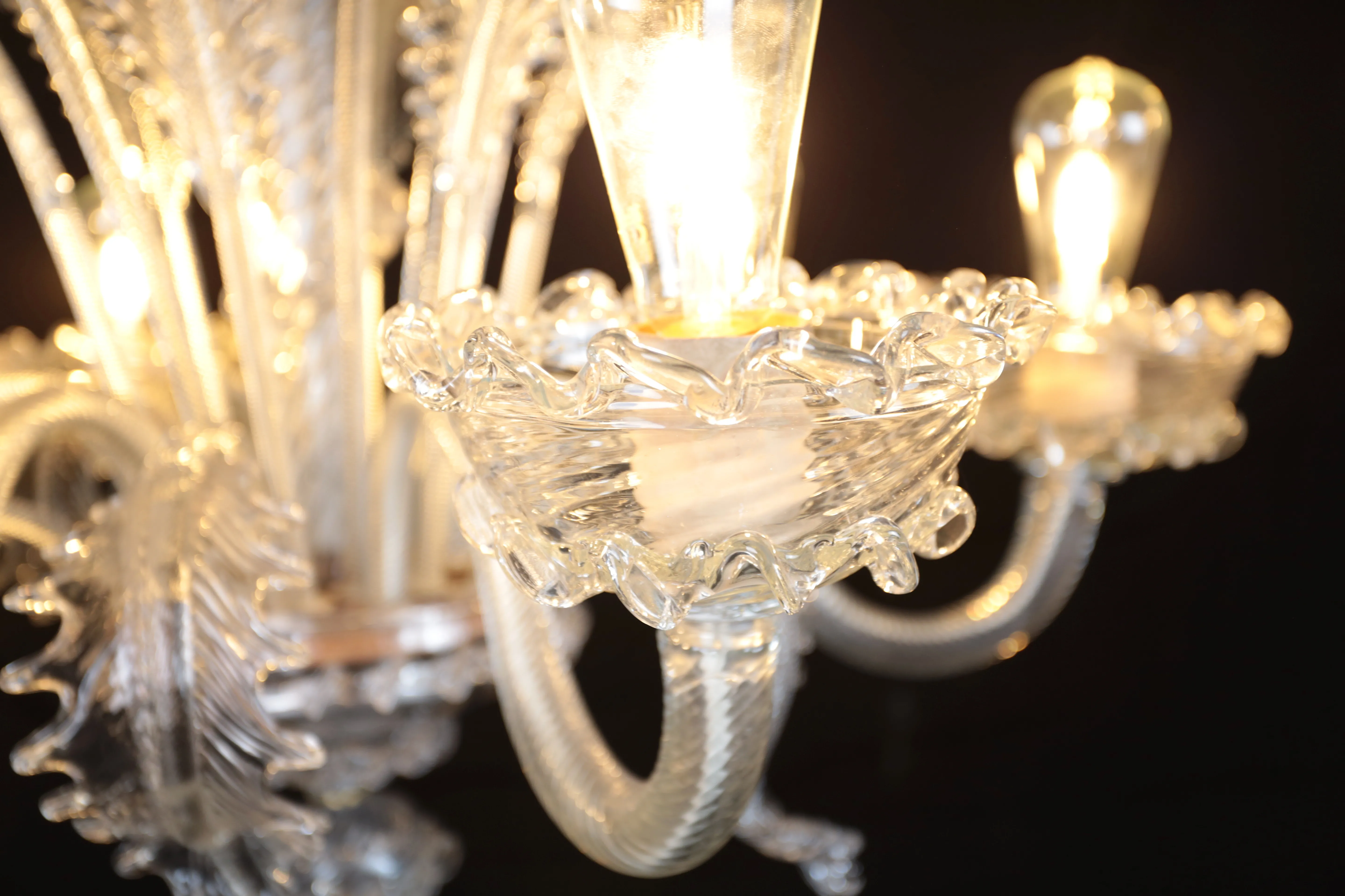 Šestiramenný benátský lustr Murano, zrestaurovaný - 13