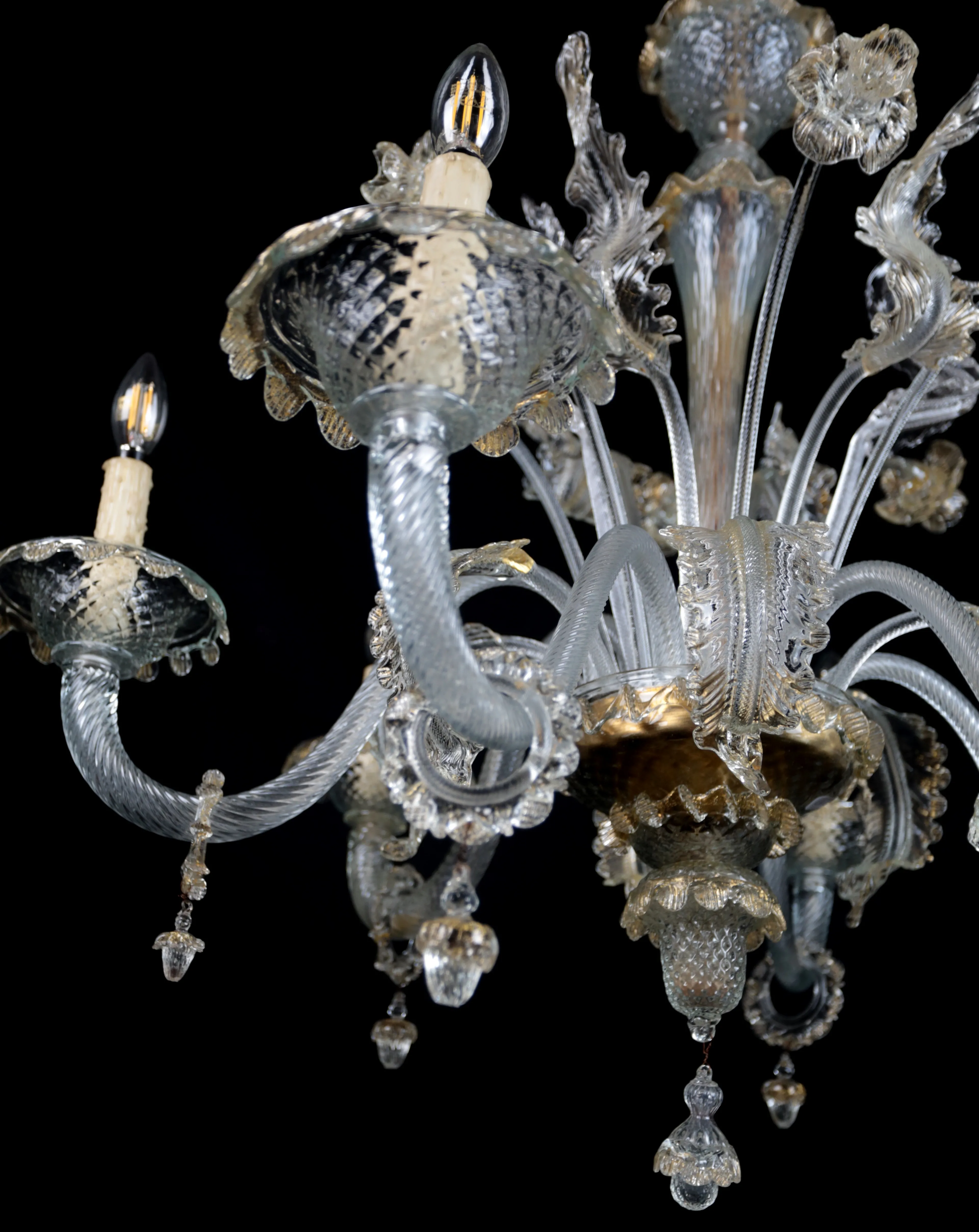 Šestiramenný benátský lustr Murano, zrestaurovaný - 4