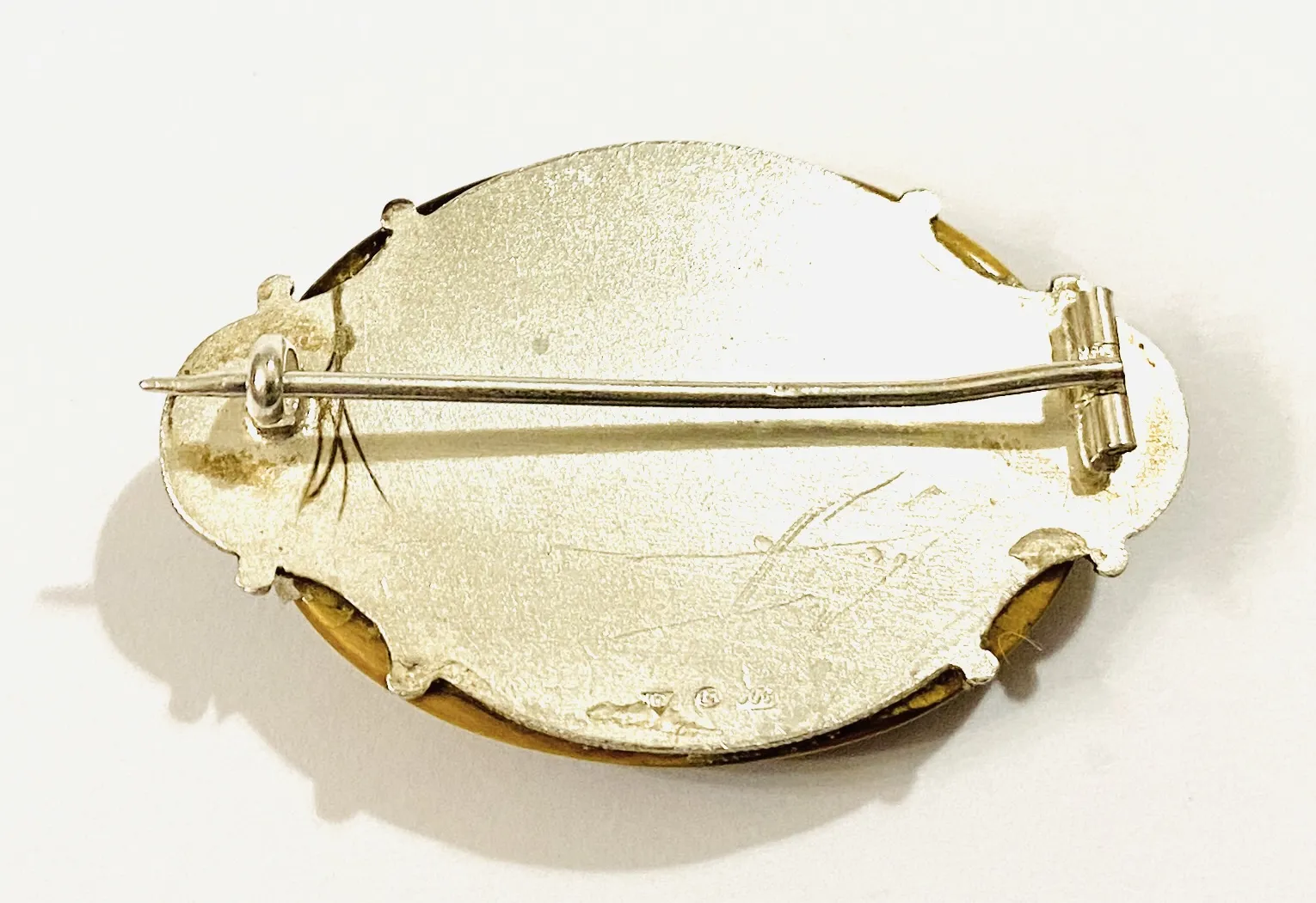 Stříbrná art-deco brož s tygřím okem - 4