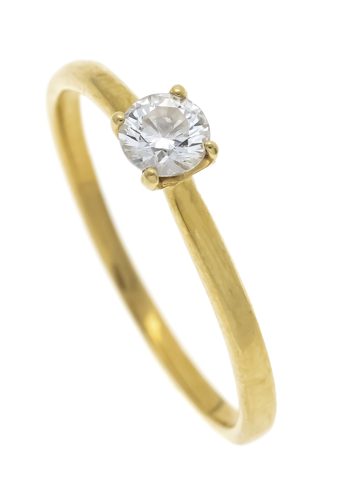 Zlatý prsten se solitérním briliantem, 0,24 ct - 1